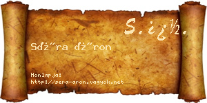 Séra Áron névjegykártya
